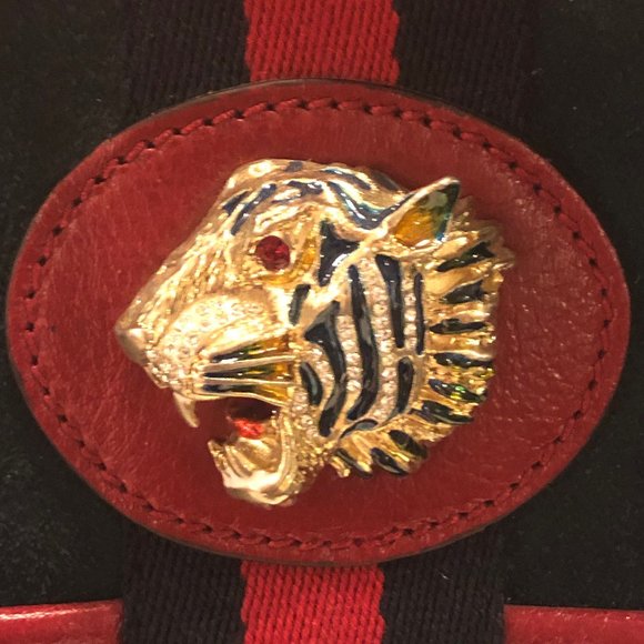 Gucci Bucket Rajah Medium Suede Hobo Bag in Blue NEW WITH DUST BAG - Picture 5 of 13